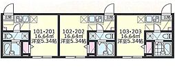 横浜市営地下鉄ブルーライン 伊勢佐木長者町駅 徒歩10分の賃貸アパート 2階1Kの間取り