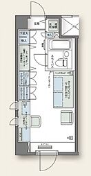 アルファコンフォート大手前 ワンルームの間取図画像