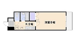 シャローム五日市 1Kの間取図画像