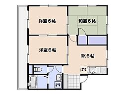サコマンション 301 3階3DKの間取り