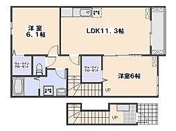 エテルノブライト 2LDKの間取図画像