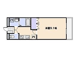 サニースペース観音台 1Kの間取図画像