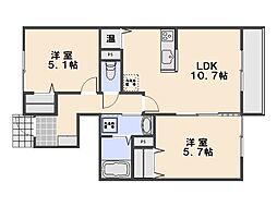 エルメゾン・OKB 2LDKの間取図画像