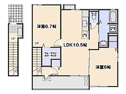 サンフィオーレ2 2LDKの間取図画像