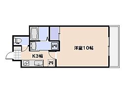 プランドール五日市 1Kの間取図画像