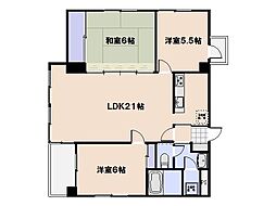 ムロヤビル 3LDKの間取図画像