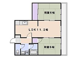 ビュウハイツ寺本 2DKの間取図画像