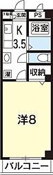 メイプルハイツ1 1Kの間取図画像