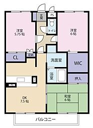 エクセレントオアシス 3DKの間取図画像