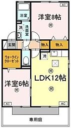 クウラージュC 2LDKの間取図画像
