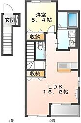 カレラB 1LDKの間取図画像