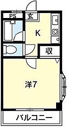 レジデンス佐古一番館 1Kの間取図画像