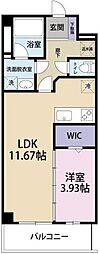 TOKUSHIMAMIDTOWER 1LDKの間取図画像