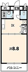 ププレ富田橋 1Kの間取図画像