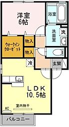 コーポKB 1LDKの間取図画像