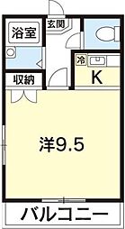 カーサ55 1Kの間取図画像