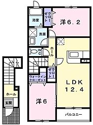 メゾンラ・フォンテーヌ 2LDKの間取図画像