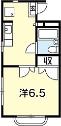 ルネ葵 1Kの間取図画像