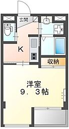 キアーズ2 1Kの間取図画像
