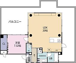 Cube-g西船場 1LDKの間取図画像