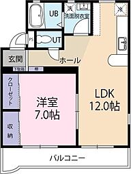 プレシェンテ 1LDKの間取図画像