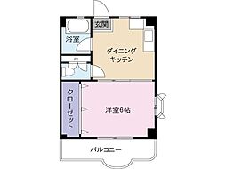 ヴィラージュ末広 1DKの間取図画像