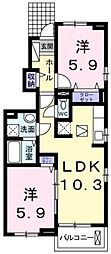 コンフォーティア鮎喰 2LDKの間取図画像