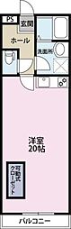 カサ・グラシア前川 ワンルームの間取図画像