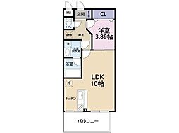 TOKUSHIMAMIDTOWER 1LDKの間取図画像