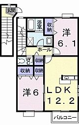 デュエルミサキ3A 2LDKの間取図画像