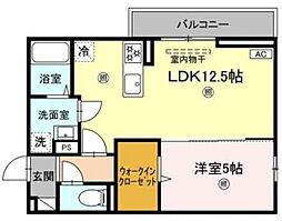 クリエ・ガーデン 1LDKの間取図画像