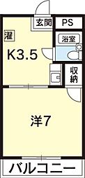 セグラ住吉 1Kの間取図画像