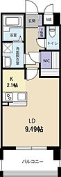 Cube-g佐古六番町 1Kの間取図画像