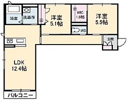 ローレルR 2LDKの間取図画像