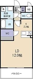 B・B 1Kの間取図画像