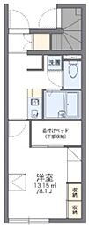 レオパレスマーブル 1Kの間取図画像