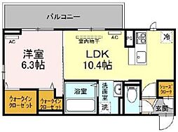シャルマン上吉野 1LDKの間取図画像