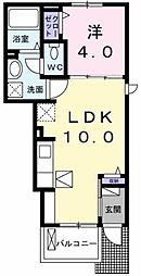 メゾン・ド・KOUA 1LDKの間取図画像