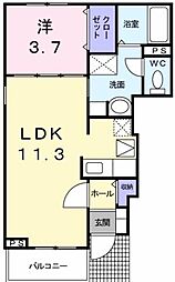 プレ・アヴェニューE 1LDKの間取図画像