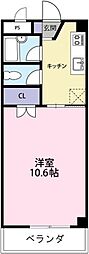 ハッピールーツ沖浜 1Kの間取図画像