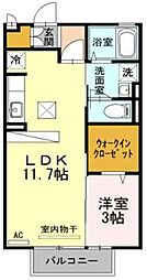 ヴィラセゾン6 1LDKの間取図画像