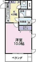 フィールド・オブ・ウィステリア 1Kの間取図画像