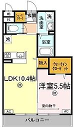 リルシア 1LDKの間取図画像