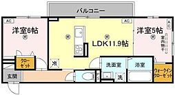 エムフルージュ 2LDKの間取図画像