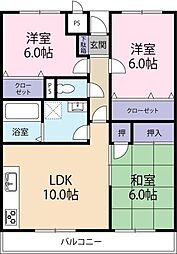 セントラルコート沖浜 3LDKの間取図画像
