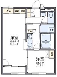 レオパレスカーサ鳴門 1LDKの間取図画像