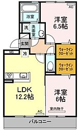 ジャスミンHYM2 2LDKの間取図画像