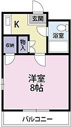 シャトル福島南棟 1Kの間取図画像
