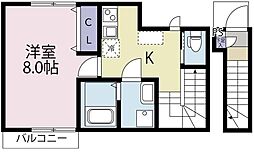 EVERGREENA 1Kの間取図画像