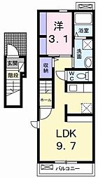 チェレステA 1LDKの間取図画像